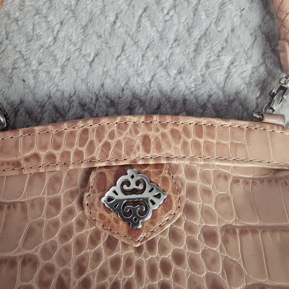 RETIRED BRIGHTON PETAL PINK CROC EMBOSSED HANDBAG NO STRAP - Picture 3 of 9